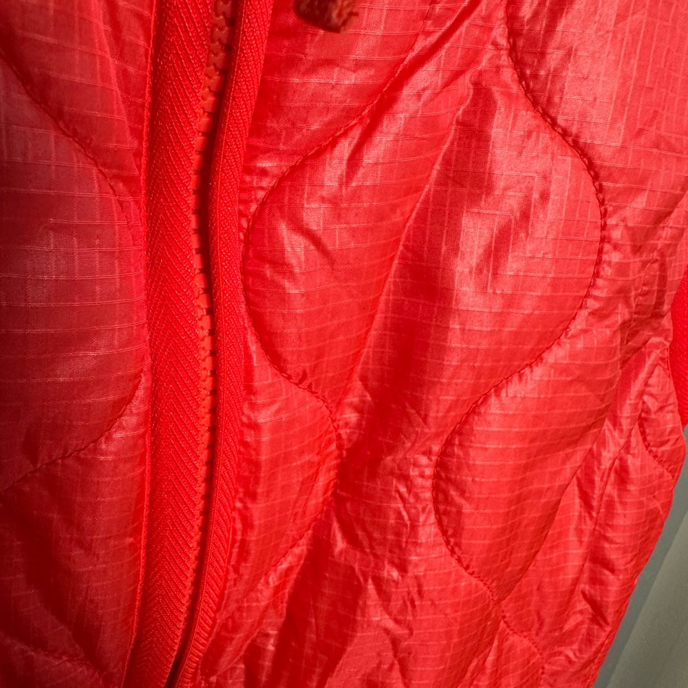 J. Crew Neon Orange Quilted Puffer Vest XS - Picture 4 of 7